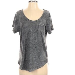 We The Free Short Sleeve Sheer Gray Tee Size Small